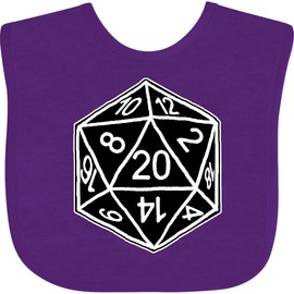 inktastic 20 Sided Black Dice Baby Bib Purple - Gus Fink Studios 2a8de