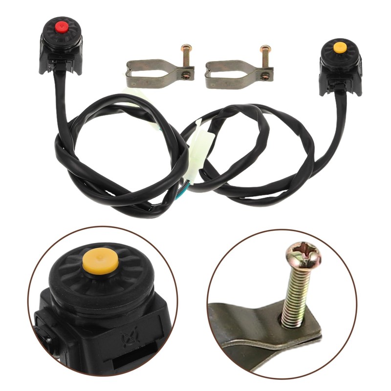 Ciieeo 2pcs Motorcycle Stop Button Push Button Switch for ATV