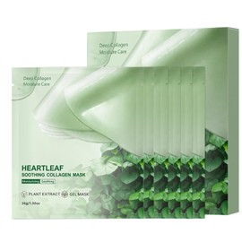 IZBEAUVO - 6Pcs Deep Collagen Moisture Care Mask | HEARTLEAF SOOTHING COLLAGEN MASK | Hydrating Gel Face Mask