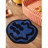 ELDONE Happy Face Alfombrilla de baño azul