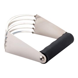 Pastry Tek Stainless Steel Pastry Cutter and Dough Blender - with Black Plastic Handle - 4 3/4" x 4" x 1 3/4" - 1 Count Box - Restaurantware