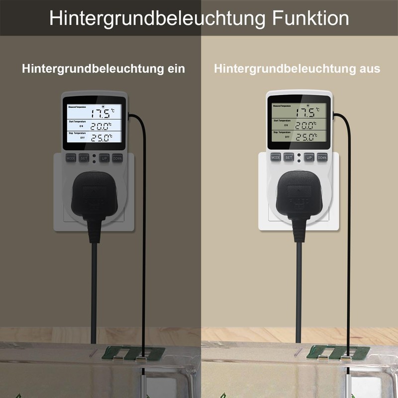 KETOTEK 230 V Temperature Controller Plug with Sensor, Digital Thermostat