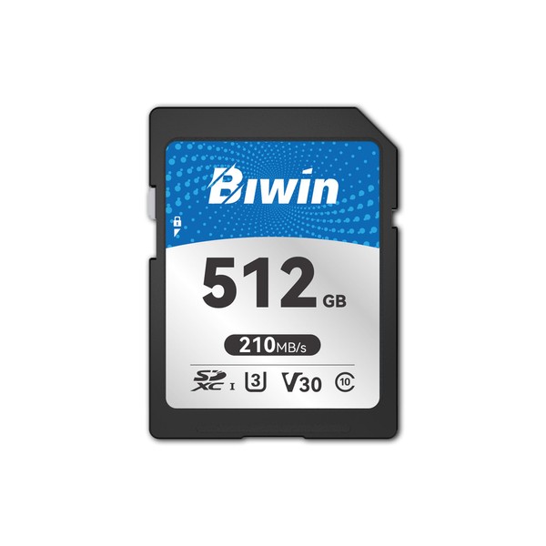 Biwin SD210 SD Card 512GB, SDXC V30 4K UHD Class
