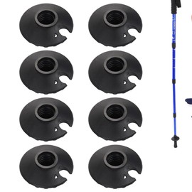 UEIOAVL Hiking Poles, 8 Pieces Travel Board Snowboard Trekking Pole Basket Mud Ski Basket Threaded for Hiking Trekking Pole Accessories (Black)