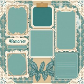 Handmade Premade Cardstock 12x12 Layouts Scrapbook set Of 2 Memories Printed
