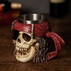 Romeeton Tazza da birra con teschio, tazza vichinga con scheletro,