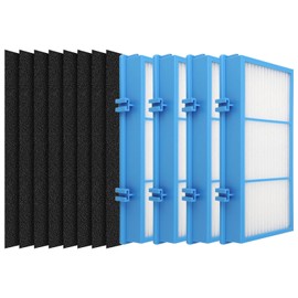 4 HEPA Filters + 8 Carbon Booster Filters Compatible with AER1 Type Total Air Replacement Filters, HAPF30AT and HAP242-NUC
