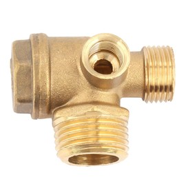 Check Valve for Air Compressor, 3 Port Brass Male Threaded Tube Connector Non Return Valve