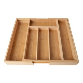 Namaro Design Organizador De Cubiertos De Bamboo Expandible Marrón Claro