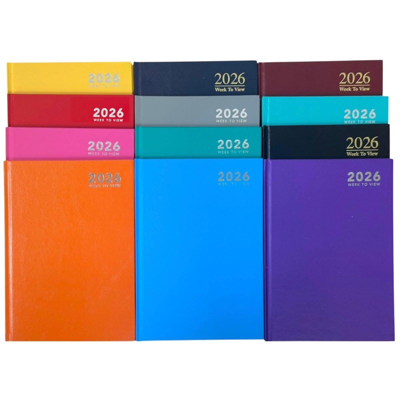Orbitron 2026 A4 Week To View Diary Hardback Personal Organiser
