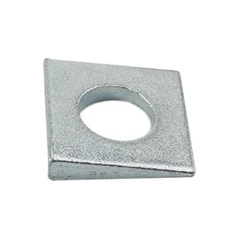10 PCS 1/2 Beveled Square Washers in Plain Carbon Steel Galvanized,1/2(ID) x1-1/8x1-1/8 Inch for Channel Steel Wedge Shaped Washers for Shim Leveling,2 to 6.6 mm Thick,White,LXLVOUEG