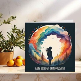 Granddaughter Birthday Card - Happy Birthday Granddaughter - Woodland Rainbow