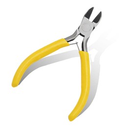 ZIMISI Mini Wire Cutter, Stainless Steel Non-Serrated Precision Diagonal Nose Plier with Comfort Grip Handle, Universal Car Accessories for Cutting Wires, Crafting and Jewelry Making (Diagonal Nose)