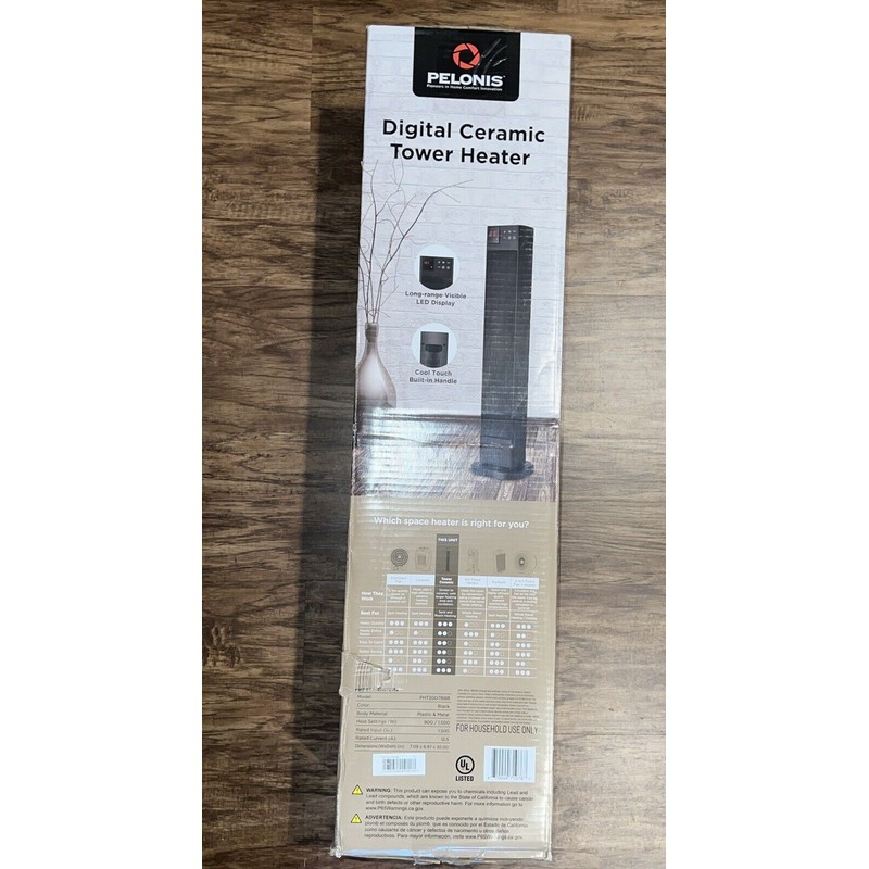 Pelonis 30 in. 1500 Watt Digital Tower Ceramic Heater W/Remote