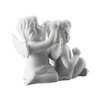 Angel Small White Matt Angel Couple with Flower Wreath