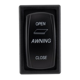 RecPro RV Replacement Awning Switch | 12V DC | 2" H x 1.13" W x 2" D | Mounts Without Screws | Black