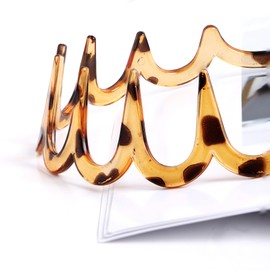 Resin Wavy Tooth Hairband Set – 3PCS Non-Slip Headbands for Women Zig-Zag Headband Comfortable for Washing Face Makeup