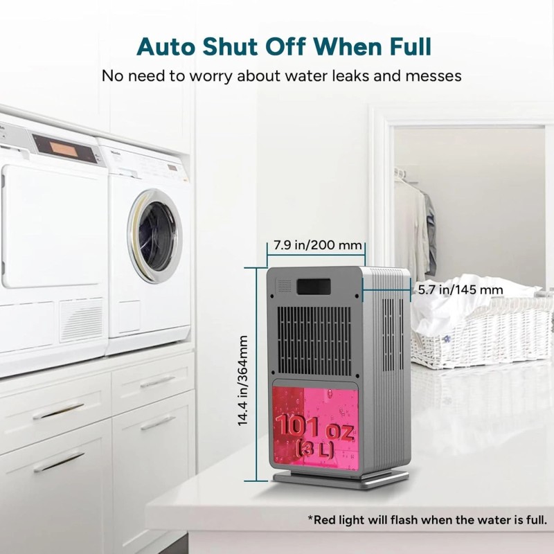 DR. PREPARE 750 Sq Ft Dehumidifier 101oz Medium to Large