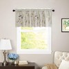 VOGOL Floral Embroidered Pattern Kitchen Valances for Windows, Linen Rod