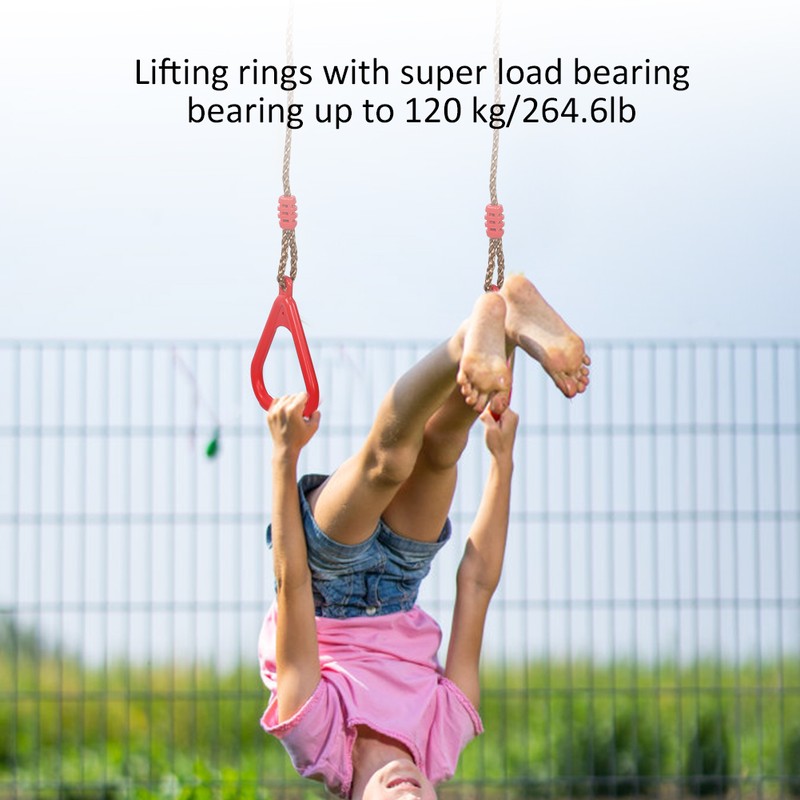 Children Adult Pull up Rings Plastic Trapeze Swing Triangular Gym