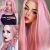 AFBeauty Pink Lace Front wigs for Women Peach Pink Synthetic