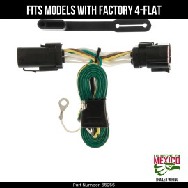 Curt For 97-99 Ford F250 LD 4 Pin Trailer Wiring Plug Fits Models with Factory 4-Flat