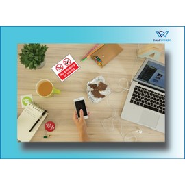 6 x No Smoking or Vaping Signs – No Smoking Adherent Vinyl Stickers (180mm x 135mm) Compliant with Regulations, Easy to Install, No Smoking Signs in Landscape Oreintation