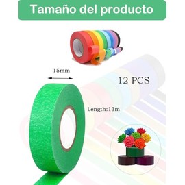 12 Piezas Masking Tape, Cinta Gaffer, Washi Tape, Cintas Decorativas, Cinta Masking Tape, Adhesiva De Colores Para Manualidades, Adecuado Para ArtíCulos De Arte Bricolaje, Etiquetas