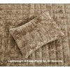Chezmoi Collection Piers Tan Velvet Quilt Oversized King Set, 3-Piece