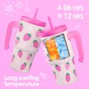 Strawberry Tumbler 20oz with Handle and Silicone Straw Lid for