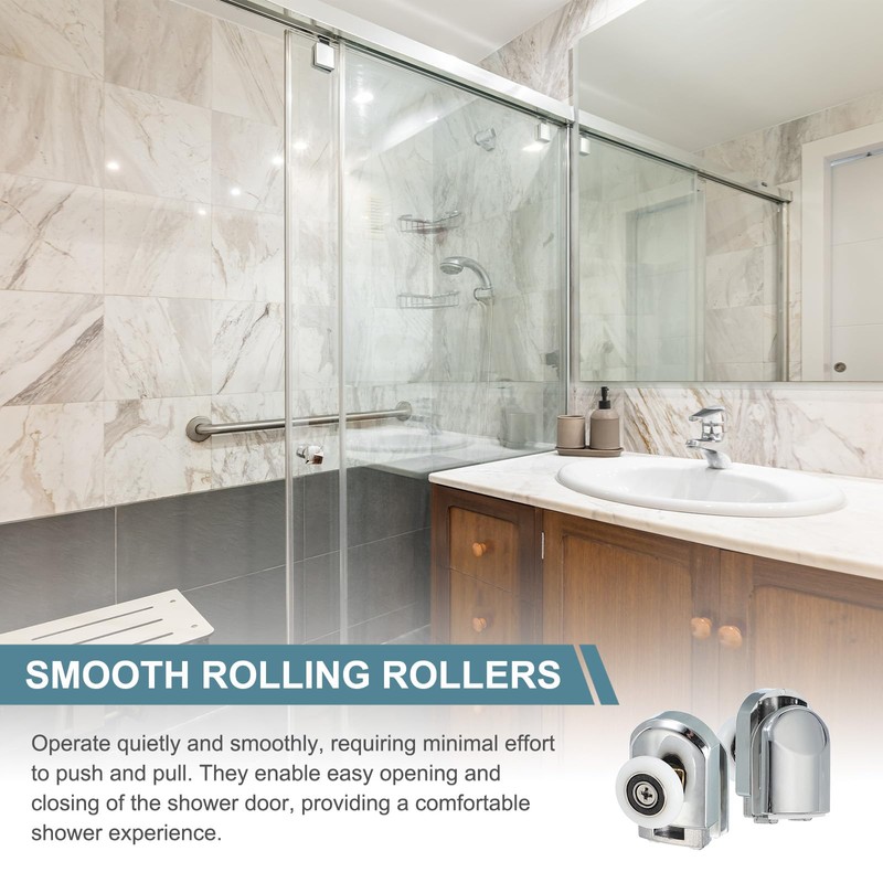 uxcell 23 mm Shower Door Rollers, Single Shower Door Runners
