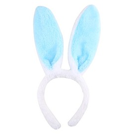 Bunny Ears Headband - 1Pcs Rabbit Ear Hairbands Spa Headbands Bunny Ears for Crafts Easter Party Masquerade Animal Theme Party,Puffy Christmas Rabbit Ears Headband Gifts for Children Kids Girls(Blue)