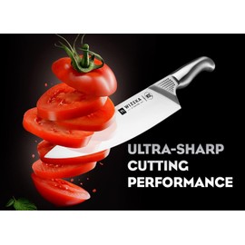 WIZEKA Kitchen Knife Set with Block: 15PCS German Stainless Steel Knife Block Set,One-Piece Design Knives Set for Kitchen, Professional Knife Set with Built-in Sharpener,Starry Sky Series