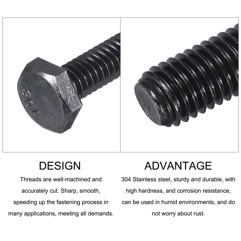 METALLIXITY Hex Head Bolts (1/4-20 x 4) 20Pcs, 304 Stainless