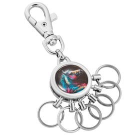 Kingsport Keyring with Carabiner Hook and 6 Removable Rings - Various Designs Available - From Jadani, Horse head, Keyring