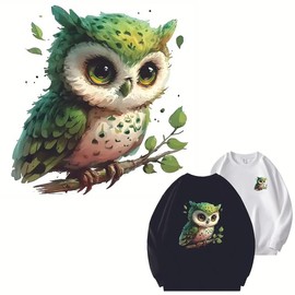 2PCS Cute Owl Patches Iron On Transfers for T-Shirts Rub on Transfers Stickers Vinyl Ready to Press Stickers Iron on Decals for T-Shirts Clothing Hoodie DIY Crafts