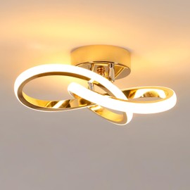 DELIPOP Ceiling Light LED Gold, 22 W 2500 LM Modern Aluminium Ceiling Light, 3000 K Warm White Ceiling Light Bathroom for Living Room, Bedroom, Hallway, Kitchen, Balcony