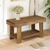 HOKYHOKY Solid Wood Entryway Bench - 31.5" Farmhouse Small Storage