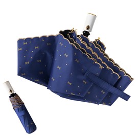 Women's Folding Umbrella, Parasol, UV and Light Protection, Lightweight, For Both Sunny and Rainy Weather, Automatic Opening/Closing, 8 Ribs, Compact, 3-Stage Folding, Heat Shielding