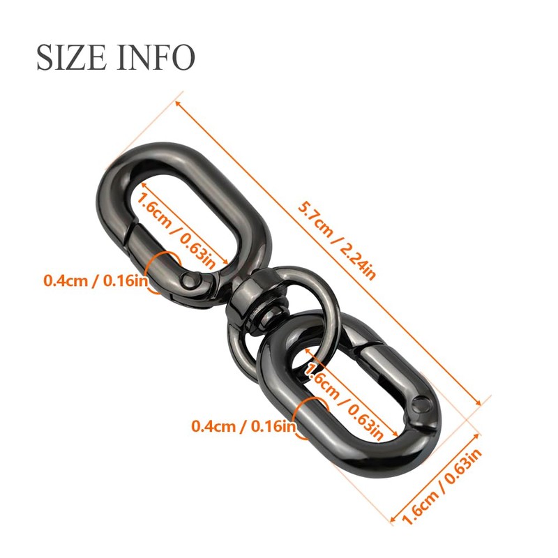 [FUSSED] 2-piece Set Spring Keychain, Carabiner Hook, Lost Prevention, Easy