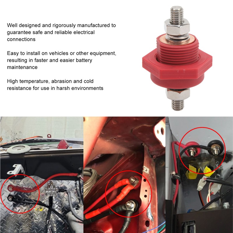 3/8inch Panel Battery Terminal Connectors DC12V Reliable Efficient for Power