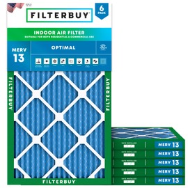 Filterbuy 12x26x1 Air Filter MERV 13 (MPR 1900) Health Defense Replacement (6-Pack), Electrostatic Pleated HVAC AC Furnace Filters, Made in USA (Actual Size: 11.50 x 25.50 x 0.75)