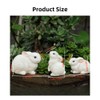 Vobomo White-Rabbits Statues Garden Décor Rabbits-Family Garden Sculptures Outdoor Statues
