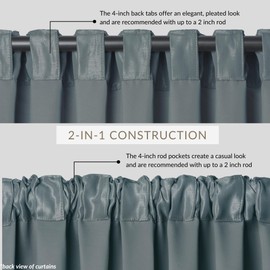 Elrene Home Fashions All Seasons Energy Efficient Room Darkening-Rod Pocket Window Panel, 52" x 95" (1), Dusty Blue