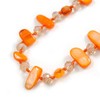 Avalaya Orange Sea Shell and Transparent Orange Glass Bead Necklace