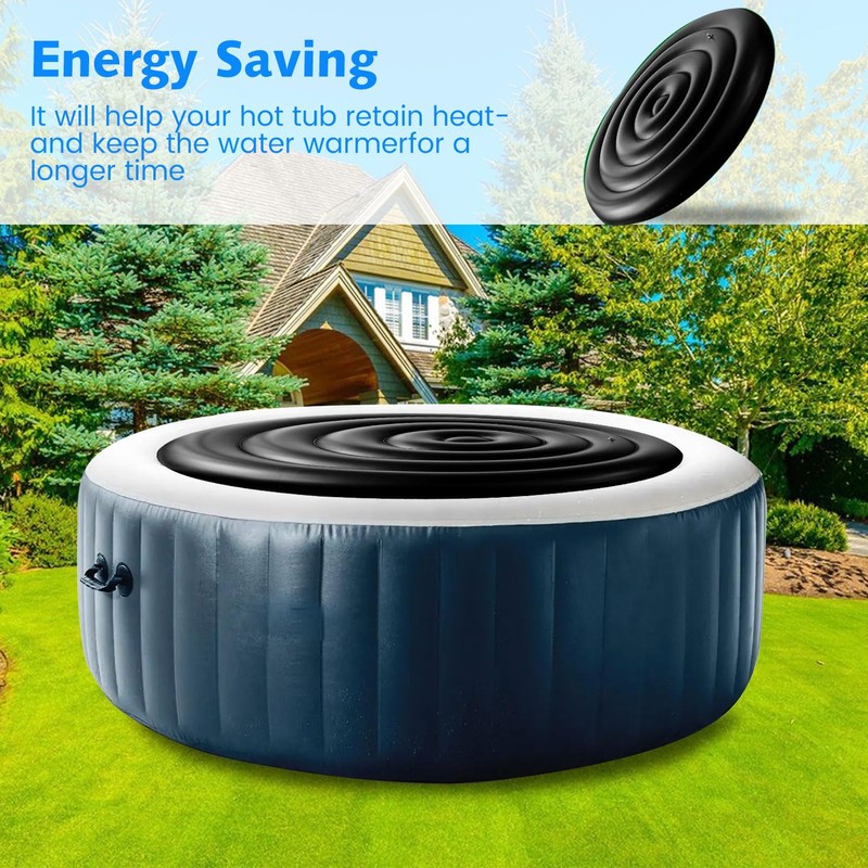 4.5 FT Inflatable Hot Tub Cover,Energy Saving Lid for Round