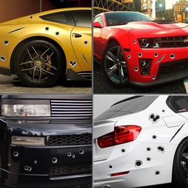 3D Scratch Car Stickers, Simulation Stereoscopic Fake Gun Automotive Tattoo Decorations Accessories, Scratch Waterproof Car Decals, Bumper Stickers