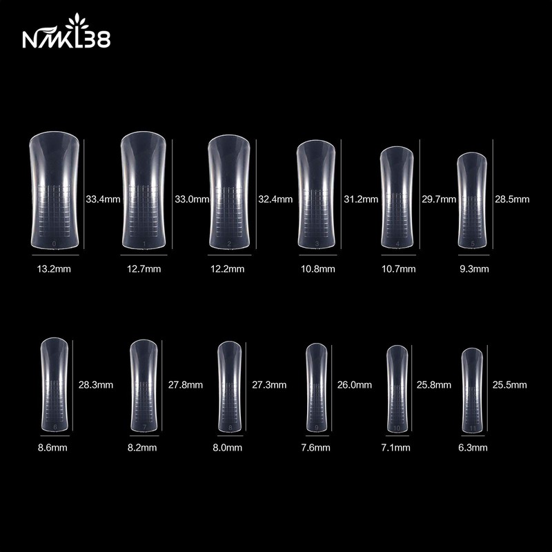 NMKL38 120Pcs Dual Forms Full Cover Nail Tips Upper Arched