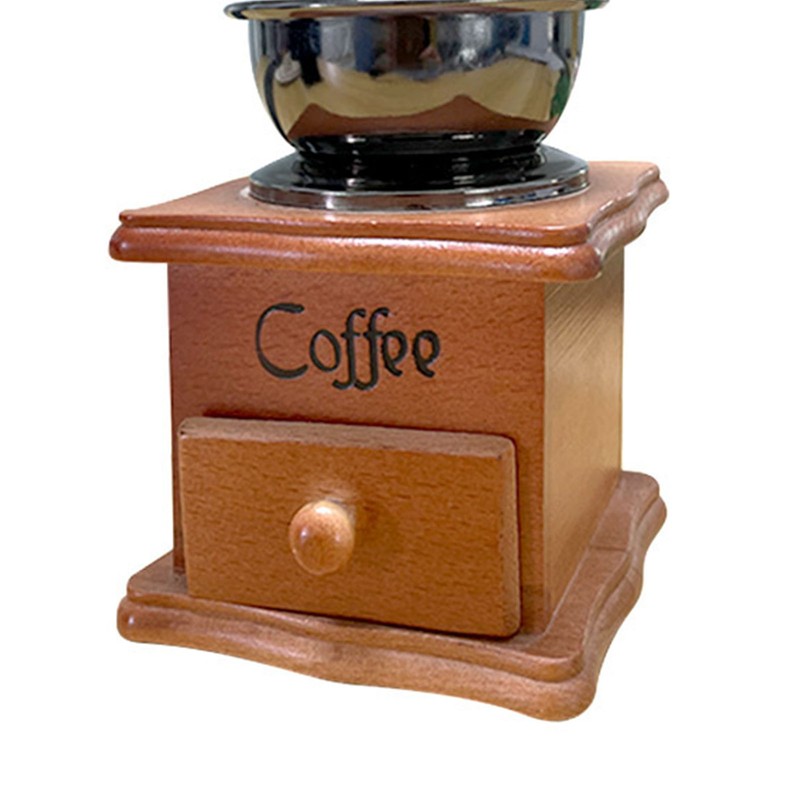 Manual Coffee Grinder Italian Retro Portable Stainless Steel Brown Hand