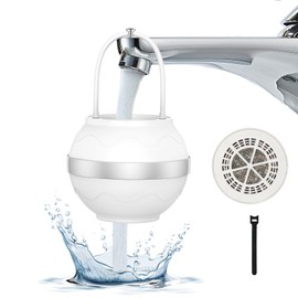 8 Stages Bath Water Filter - Portable Bath Filter for Tub Faucet, BPA Free Bath Tap Filter, Soften Hard Water Purify Bathwater for Sensitive Skin Hair (with 2 Filter Elements)